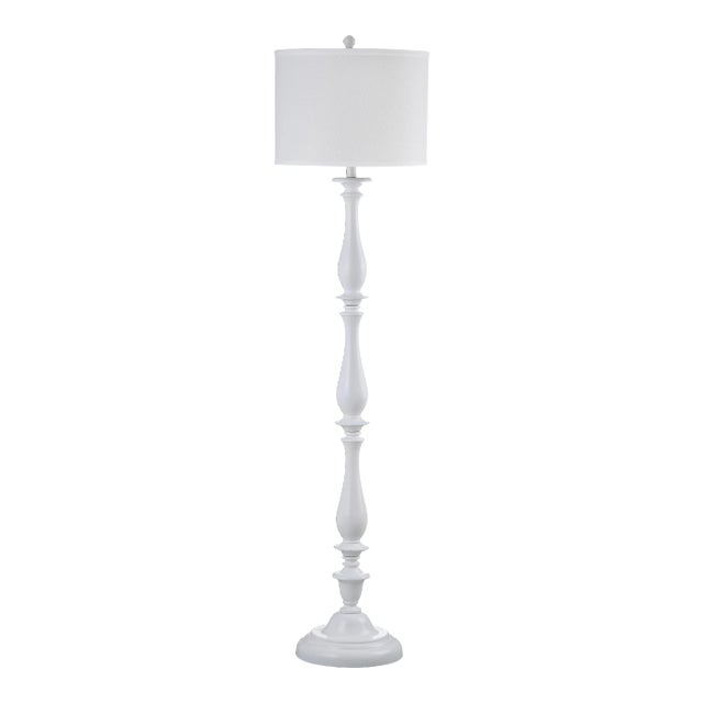 62-Inch H Candlestick Floor Lamp - White For Sale