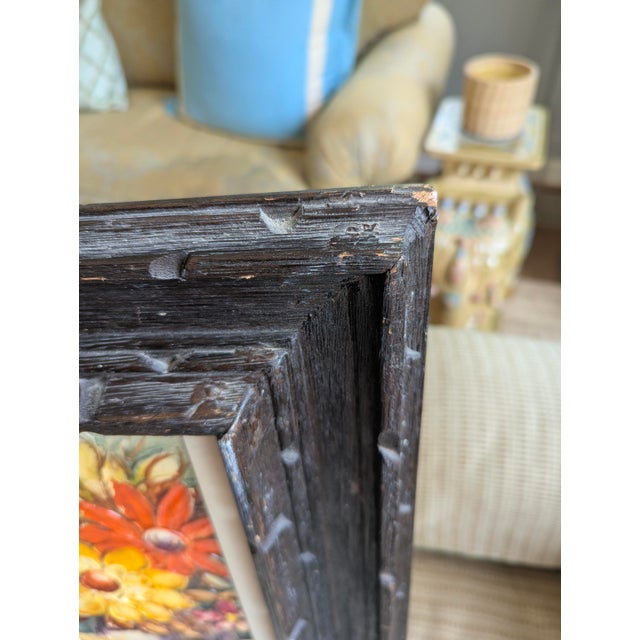 Vintage Still Life Vase of Flowers Painting Framed For Sale - Image 12 of 12