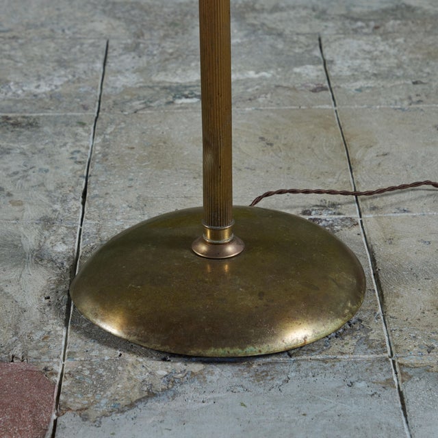 Brass Candelabra Floor Lamp With Silk Shade For Sale - Image 11 of 11