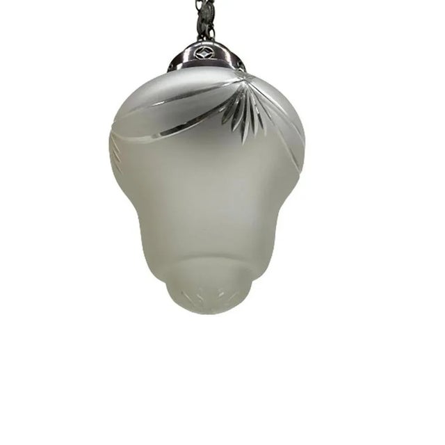 Metal Dutch Satin Crystal Pendant Lamp, 1900s For Sale - Image 7 of 9