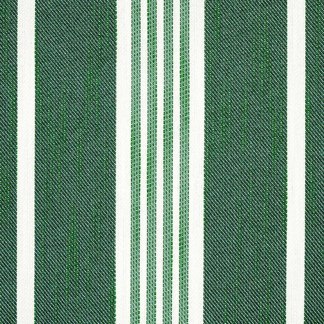 Traditional Sample - Schumacher Hampton Stripe Indoor/Outdoor Fabric, Emerald For Sale - Image 3 of 5