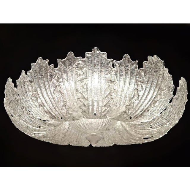 Italian 1960s Clear Graniglia Murano Flush Mount For Sale - Image 3 of 10
