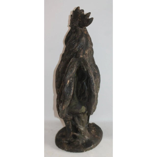20th Century Painted Rooster Garden Ornament For Sale - Image 4 of 8