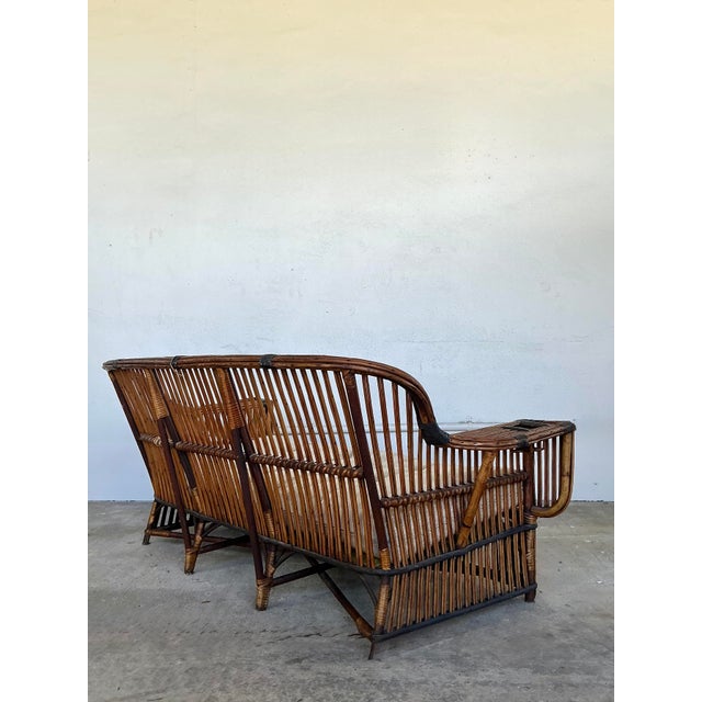 Vintage Stick Rattan Sofa After Bielecky Brothers For Sale - Image 11 of 12