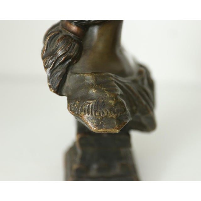 Emmanuel Villanis, French Art Nouveau Cinderella Bust, 1900, Bronze For Sale - Image 6 of 9