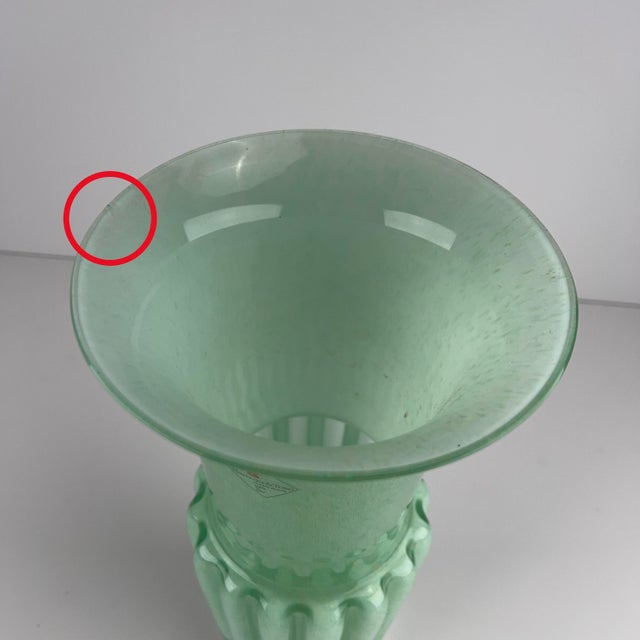 Green Ribbed Glass Vase by Barovier & Toso, Italy, 1990s For Sale - Image 6 of 8
