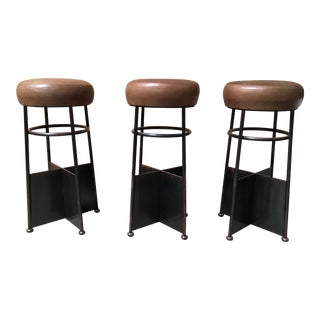 20th Century Vintage Modernist Bar Stools - Set of 3 For Sale