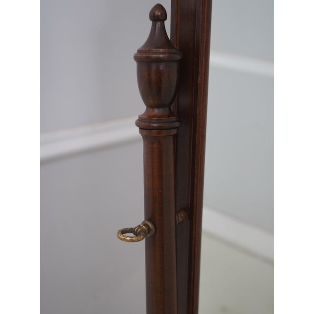 Glass Ethan Allen Georgian Court Cherry Cheval Dressing Mirror For Sale - Image 7 of 12