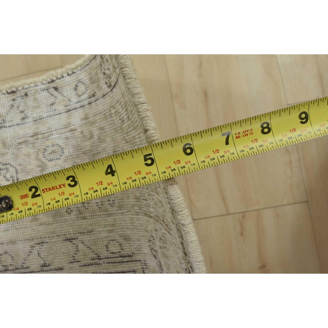 Tabriz Rug 6’6” X 9’3” Beige Wool Vintage Distressed Hand-Knotted Carpet For Sale - Image 13 of 15
