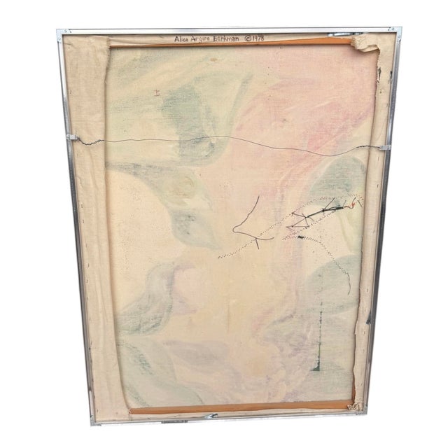 Abstract Large Scale Framed Mixed Media Painting With Stitching For Sale - Image 3 of 11