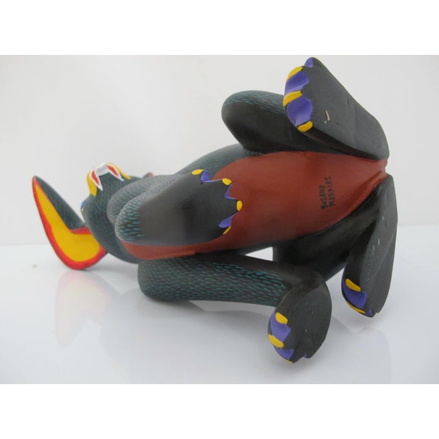 Alebrije Carved Wood Jackalope Rabbit Oaxaca Mexico Folk Art Figurine Sculpture For Sale - Image 17 of 17