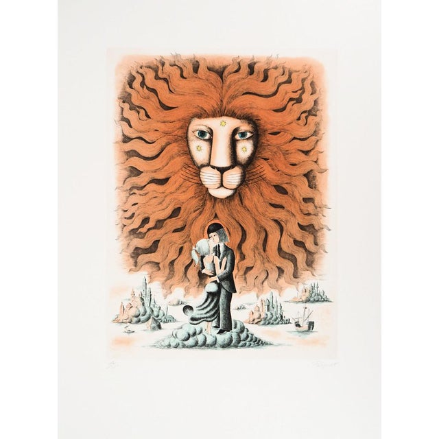 Raymond Peynet, Zodiac Sign, Leo, Original Engraving For Sale - Image 4 of 7