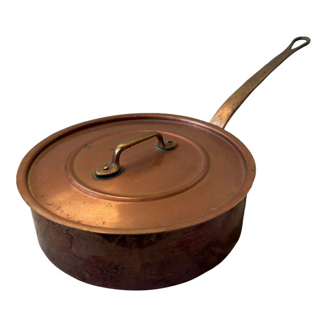 Antique Copper Pot With Lid For Sale