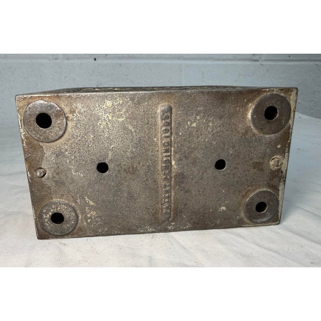 Large Antique j.e. Stevens Kodak Cast Iron Ornate Coin Still Safe With Key For Sale - Image 9 of 12
