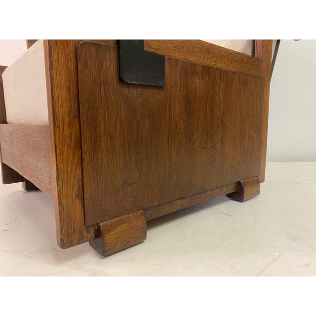 Brown Dutch Amsterdam School Armchair, 1930s For Sale - Image 8 of 16