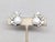 Mid-Century Modern Vintage Signed Crown Trifari Rhodium Plated Mabe Pearl & Clear Rhinestone Clip Earrings-2 Pieces For Sale - Image 3 of 8