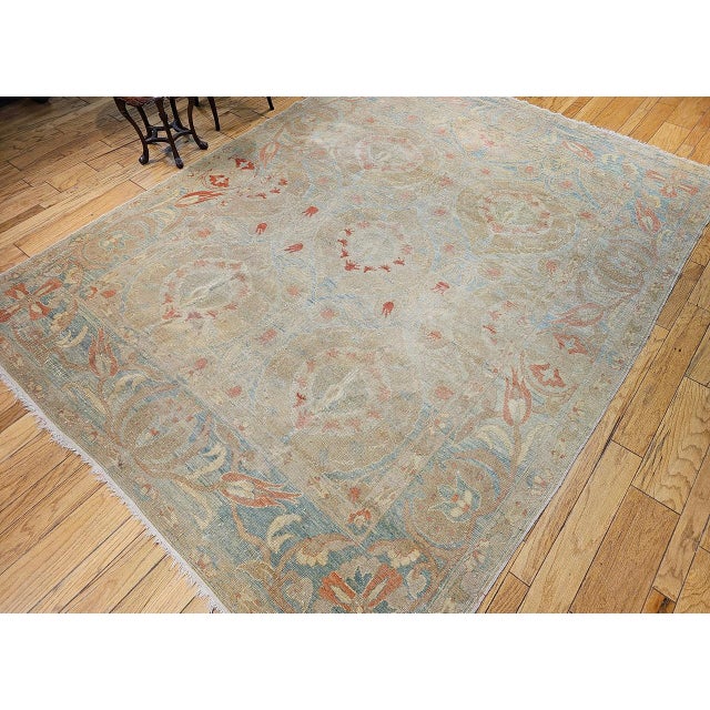 Vintage Turkish Oushak Rug, Hand-Knotted Wool, Allover Floral Design, 9' x 12' For Sale - Image 10 of 18