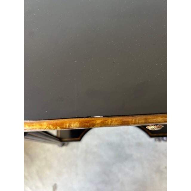 Late 20th Century Maitland-Smith Black & Gold Chinoiserie Painted Bookcase / Display Shelf For Sale - Image 11 of 16