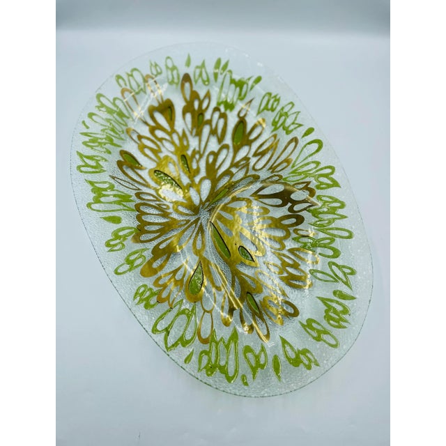 Vintage Dorothy Thorpe "Raindrops" Pattern Gilt & Enamel Indented Serving Platter For Sale - Image 12 of 12