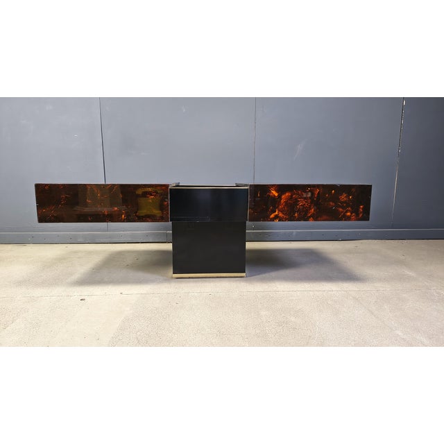 Vintage Hidden Bar Coffee Table from Eric Maville and Jean Claude Mahey, 1970s, in Very Good conditions. Designed 1970 to...
