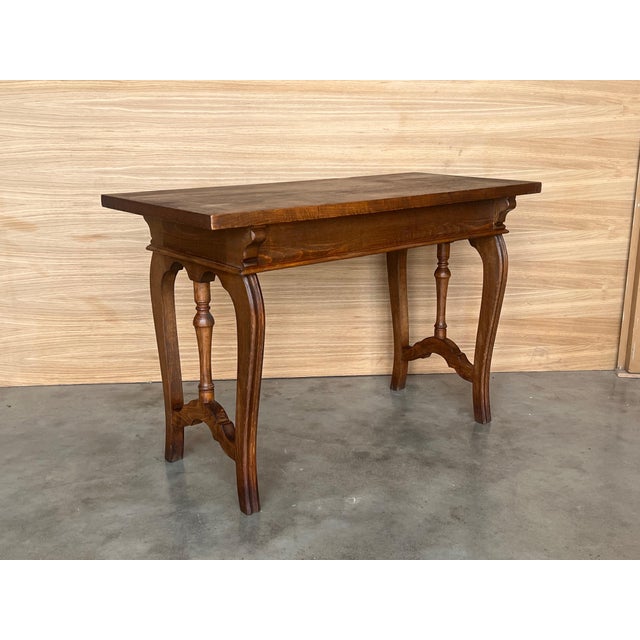 Early 19th Century Walnut Wood Catalan Spanish Console, Desk or Vanity Table For Sale - Image 14 of 18