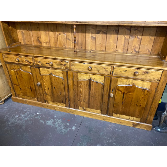 Vintage English Brown Pine Hutch Chairish