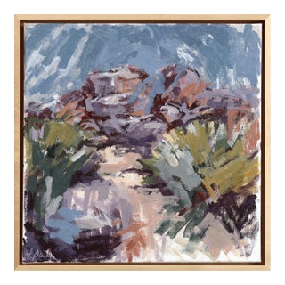 No Dogs Allowed on the Trails - Original Contemporary Desert Landscape Painting on Canvas by Taylor Pierce For Sale