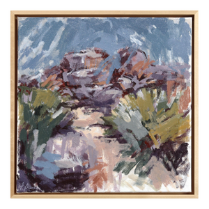 No Dogs Allowed on the Trails - Original Contemporary Desert Landscape Painting on Canvas by Taylor Pierce