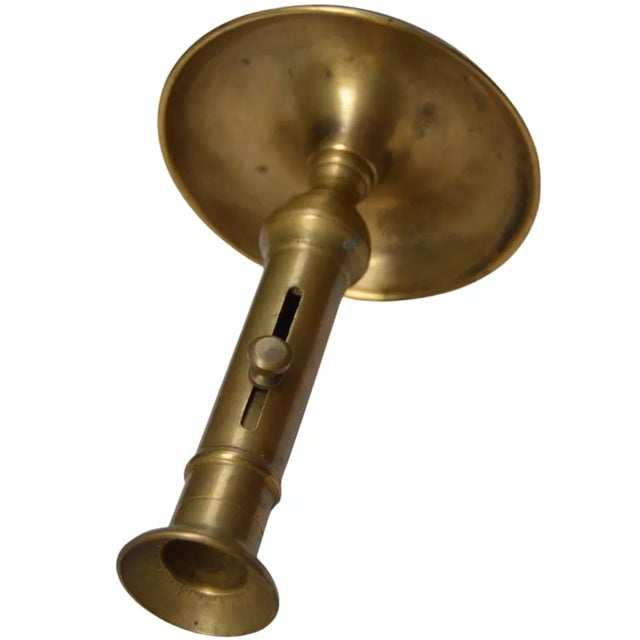 Mid 20th Century Mid 20th Century Moroccan Hand-Crafted Brass Candleholder For Sale - Image 5 of 8