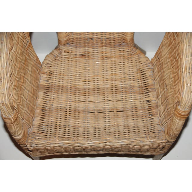 Small Wicker & Rattan Armchair For Sale - Image 9 of 12
