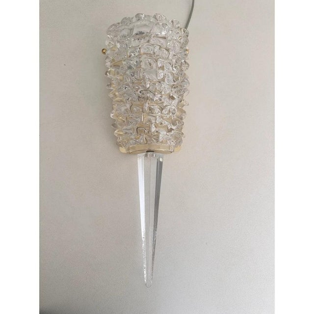 Handcrafted Clear Rostrato Murano Glass Wall Sconces by Simoeng, Set of 2 For Sale - Image 9 of 18