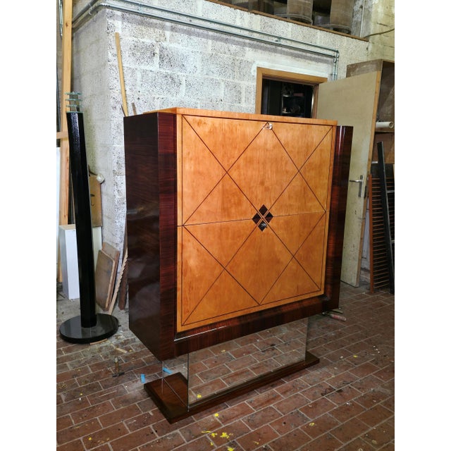 Exceptional Art Deco secretaire, designed in 1936 by the De Coene workshops, from the prestigious “Léon dining room”...
