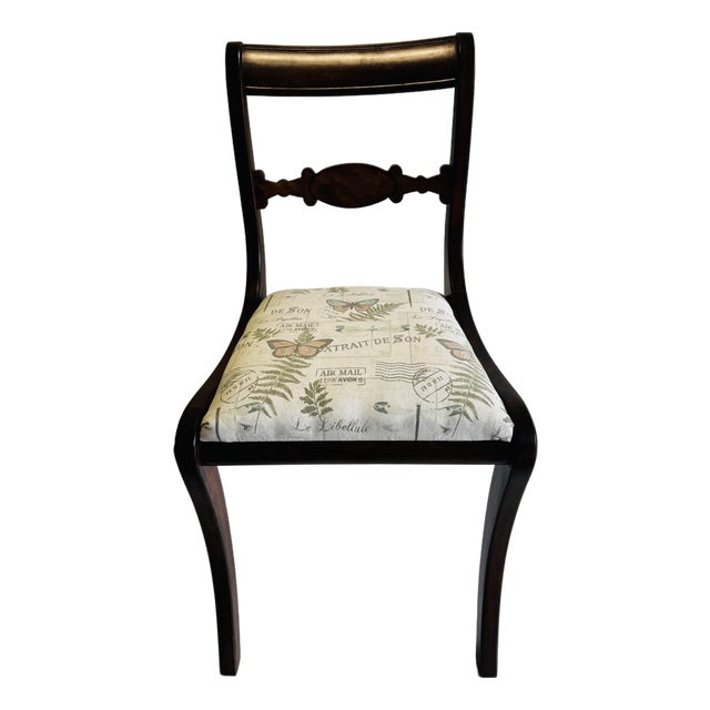 Vintage Regency Mahogany Side Chair by the Charlotte Chair Co. For Sale