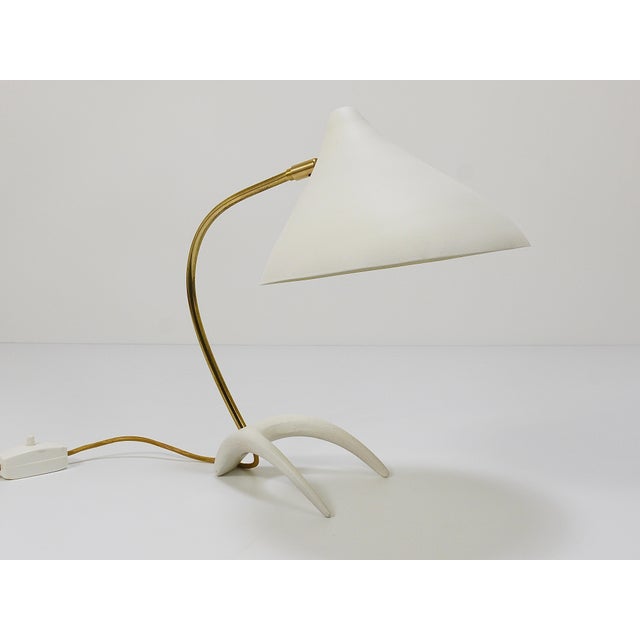 Mid-Century White Brass Table Lamp attributed to Karl-Heinz Kinsky for Cosack, 1950s For Sale - Image 6 of 18