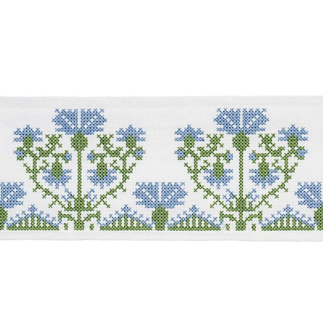 2020s Schumacher Custis Embroidered Tape in Chesapeake For Sale - Image 5 of 5