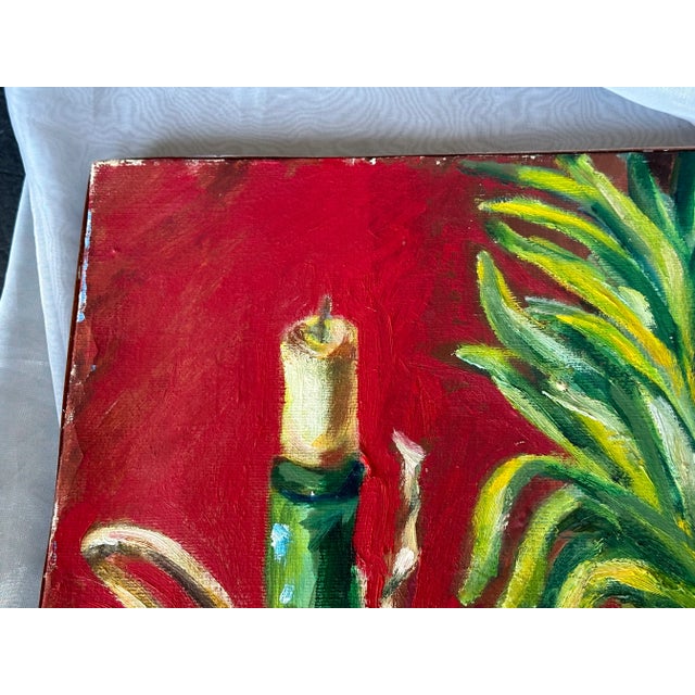 Wood Vintage Still Life Oil Painting For Sale - Image 7 of 10