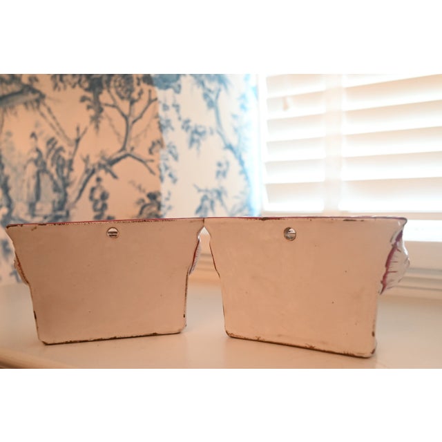 19th Century Chinoiserie French Faience Bough Pots or Bouquetières- a Pair For Sale - Image 4 of 8