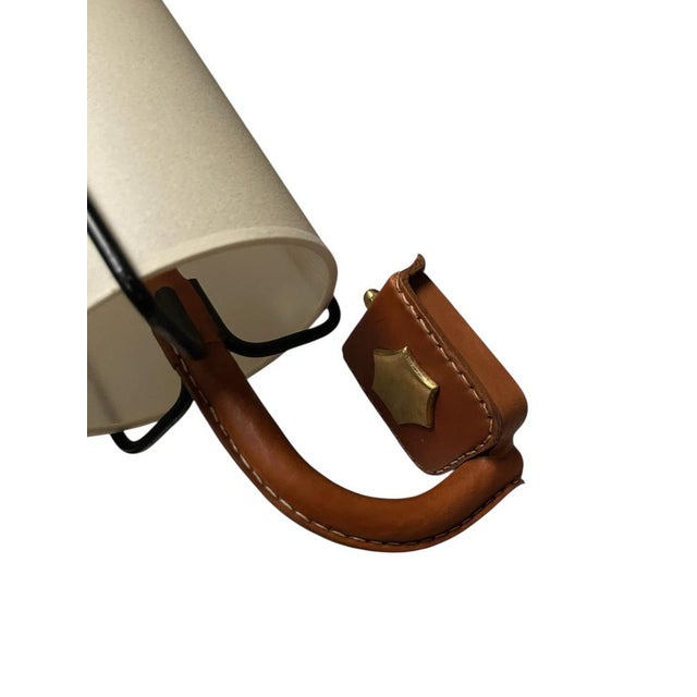 Stitched Leather Sconces by Jacques Adnet, 1950s, Set of 2 For Sale - Image 9 of 10