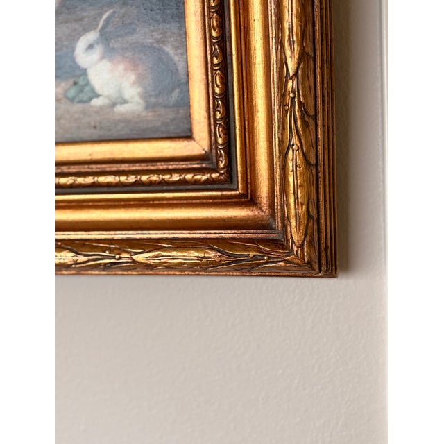 Vintage Borofsky Signed With Rabbits Foraging Oil Painting For Sale - Image 4 of 16