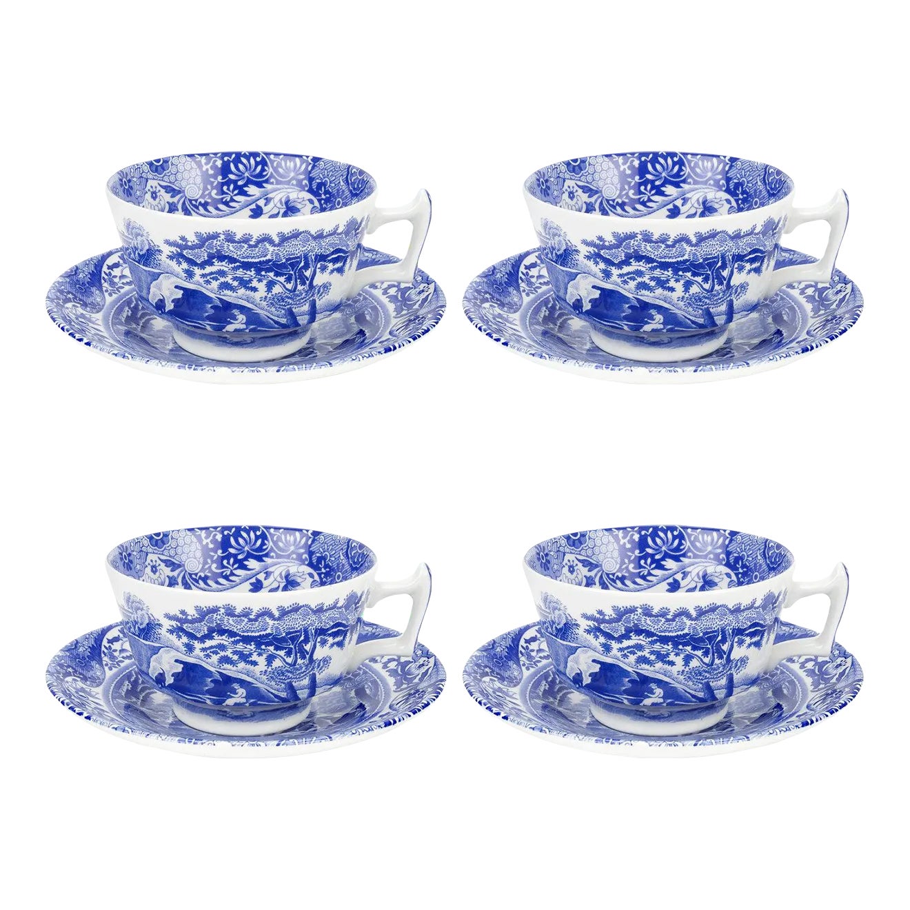 Spode Blue Italian Teacup Saucer Set of Chairish