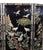 Vintage Chinese Five-Panel Black Lacquer Hardstone Inlaid Crane Room Divider Screen For Sale In Philadelphia - Image 6 of 8