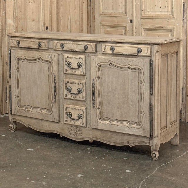 French Provincial 19th Century Country French Stripped Buffet With Original Hardware For Sale - Image 3 of 18