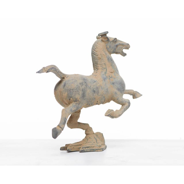 Lawrence & Scott Verdigris Bronze Galloping Horse on Flying Swallow