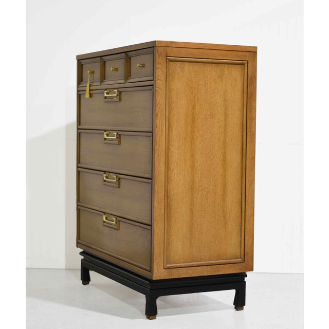 Wood Mid Century 7 Drawer Highboy Dresser by American of Martinsville For Sale - Image 7 of 10