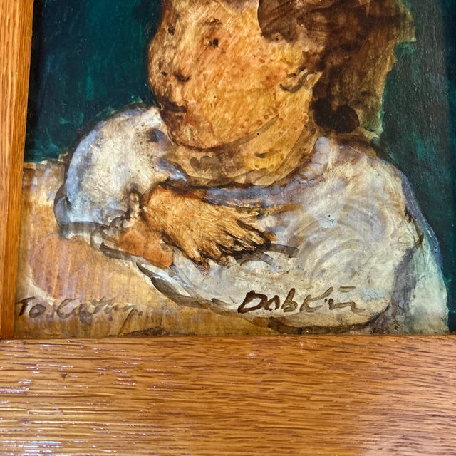 Impressionist 1970’s Original Alexander Dobkin Impressionist Child Portrait Painting For Sale - Image 3 of 6