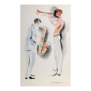 Rehearsal, Erik Freyman Watercolor on Paper, Signed in Pen For Sale