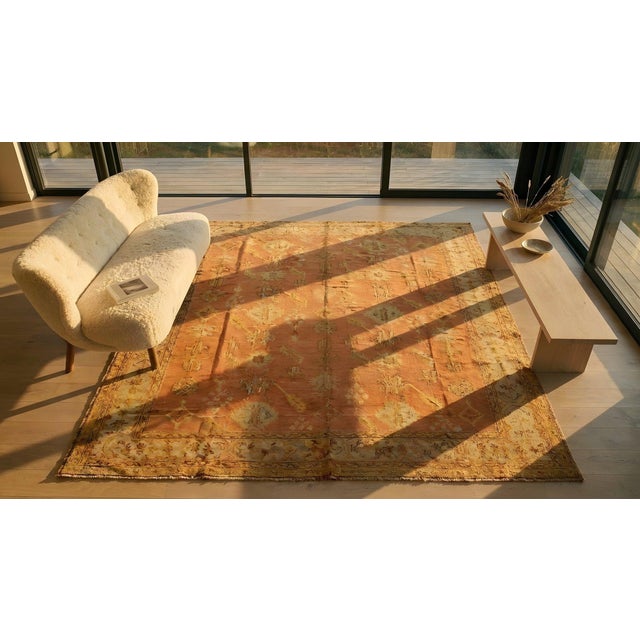 Early 20th Century Turkish Oushak Carpet ( 10'5'' x 12'6'' - 318 x 382 ) For Sale - Image 15 of 15
