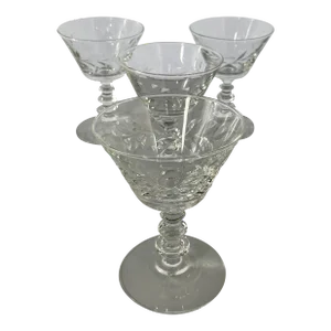 Vintage 1940s Rock Sharpe Victoria Pattern Champagne Coupes- Set of 4