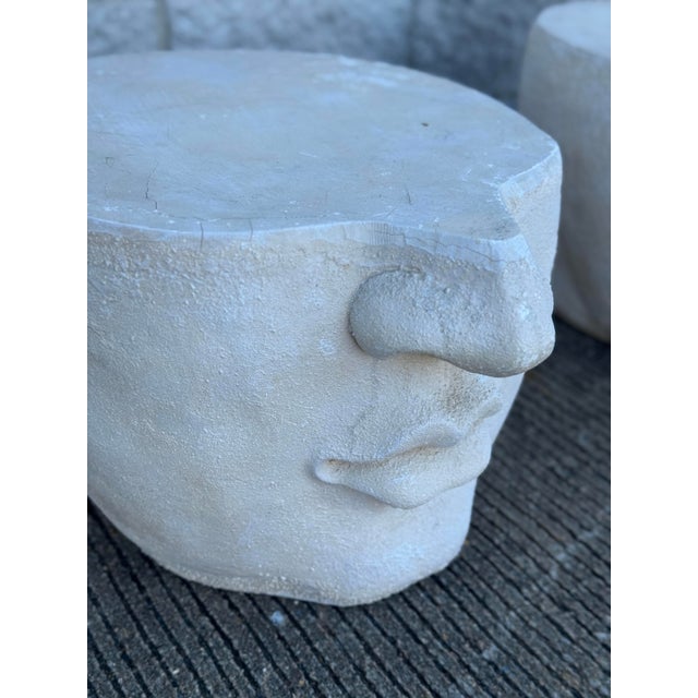 Late 20th Century Late 20th Century Pair of Contemporary Sculptural Face-Form Side Tables For Sale - Image 5 of 12