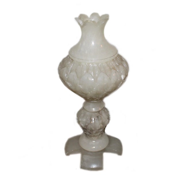 Alabaster table lamp circa. 1920’s. Exquisite early European art deco table lamp, with removable lid. NOTE: This table...